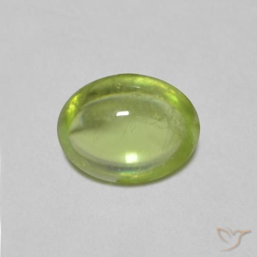 0.69ct Natural Verde claro esfena, Ovalada, Transparente