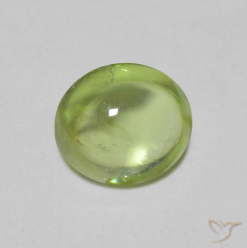 0.90ct Natural Verde vivo claro esfena, Ovalada, Transparente