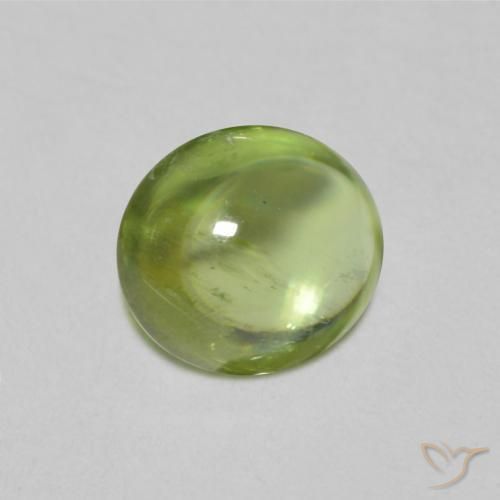 esfena Verde vivo claro natural de 0.90 ct, Ovalada, Transparente