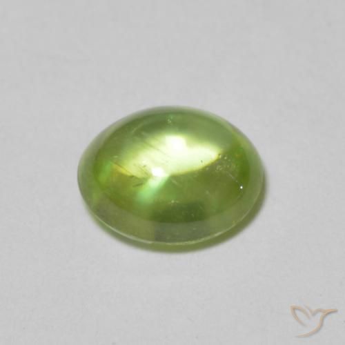 esfena Verde vivo claro natural de 0.90 ct, Ovalada, Transparente