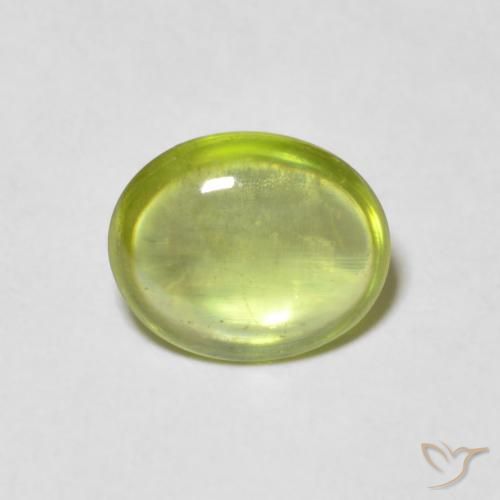 1.25ct Natural Verde claro esfena, Ovalada, Transparente