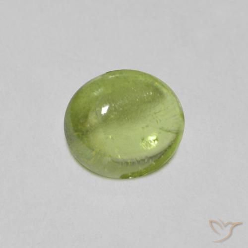 esfena Verde vivo claro natural de 1.08 ct, Ovalada, Transparente
