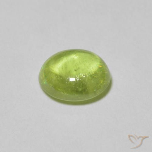 esfena Verde vivo claro natural de 1.08 ct, Ovalada, Transparente
