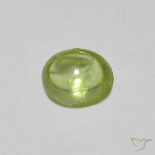 0.87ct Natural Verde medio esfena, Ovalada, Transparente
