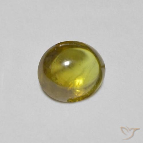 esfena Verde cálido natural de 1.13 ct, Ovalada, Transparente