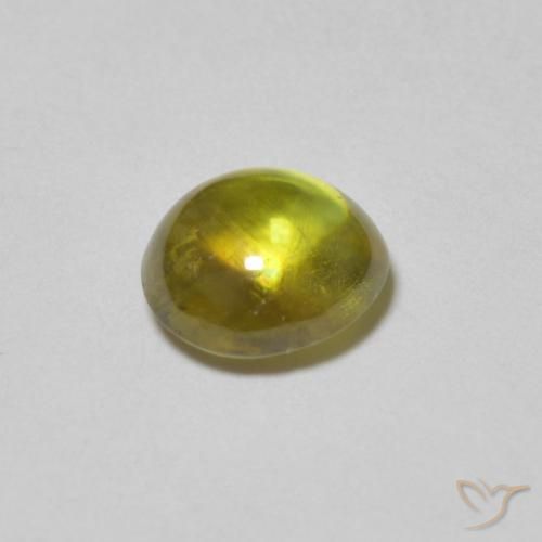 esfena Verde cálido natural de 1.13 ct, Ovalada, Transparente