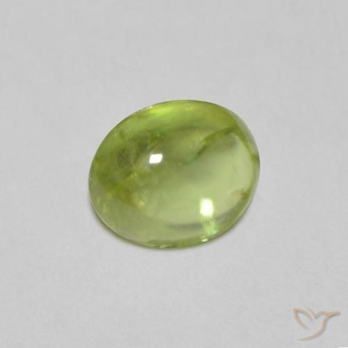 esfena Verde medio natural de 1.16 ct, Ovalada, Transparente