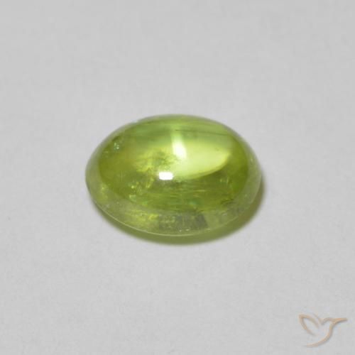 esfena Verde medio natural de 1.16 ct, Ovalada, Transparente