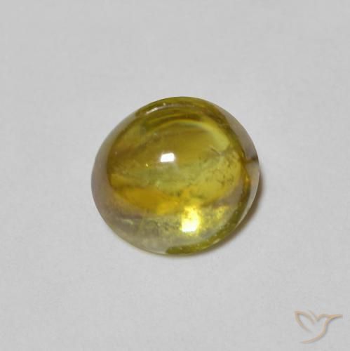 esfena Verde cálido natural de 1.23 ct, Ovalada, Transparente
