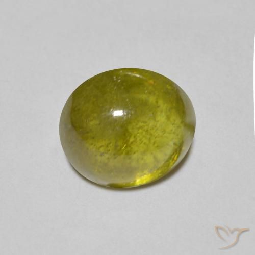 1.54ct Natural Verde cálido esfena, Ovalada, Translúcido