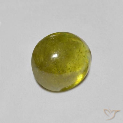 esfena Verde cálido natural de 1.54 ct, Ovalada, Translúcido