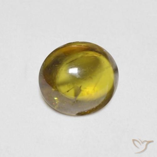 esfena Dorado terroso natural de 1.22 ct, Ovalada, Transparente