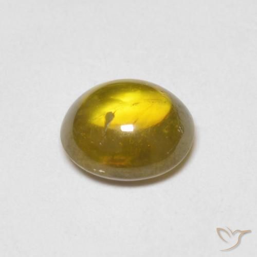 esfena Dorado terroso natural de 1.22 ct, Ovalada, Transparente