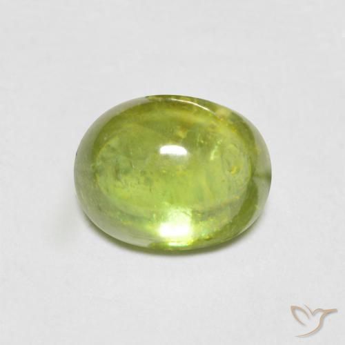 1.55ct Natural Verde claro esfena, Ovalada, Transparente