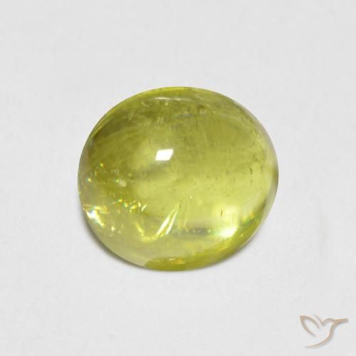 esfena Amarillo medio natural de 1.57 ct, Ovalada, Transparente
