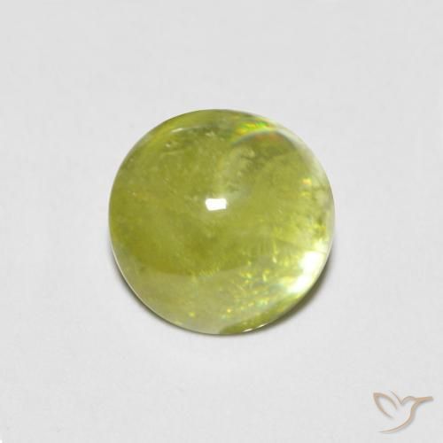 esfena Amarillo limón claro natural de 2.59 ct, Ovalada, Transparente