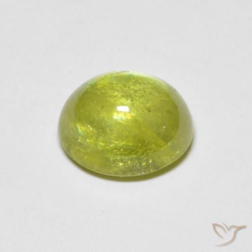 esfena Amarillo limón claro natural de 2.59 ct, Ovalada, Transparente