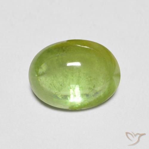 1.43ct Natural Verde claro esfena, Ovalada, Transparente