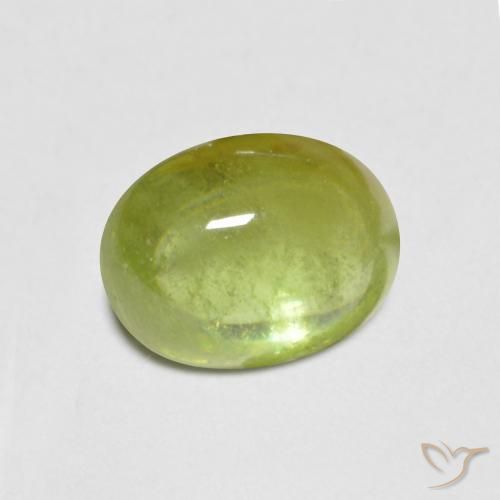 esfena Verde claro natural de 1.43 ct, Ovalada, Transparente