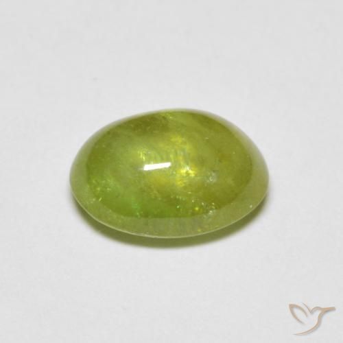 esfena Verde claro natural de 1.43 ct, Ovalada, Transparente