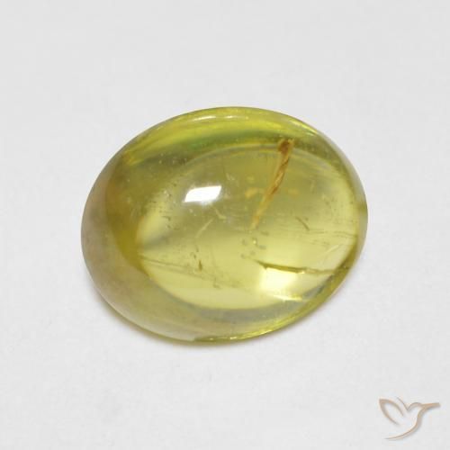 esfena Amarillo medio natural de 1.76 ct, Ovalada, Transparente