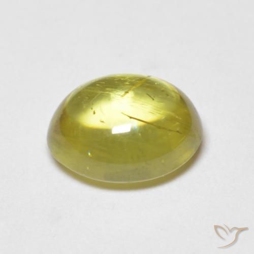 esfena Amarillo medio natural de 1.76 ct, Ovalada, Transparente