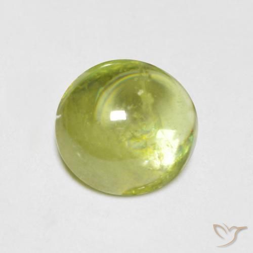 esfena Verde Oliva natural de 1.58 ct, Ovalada, Transparente