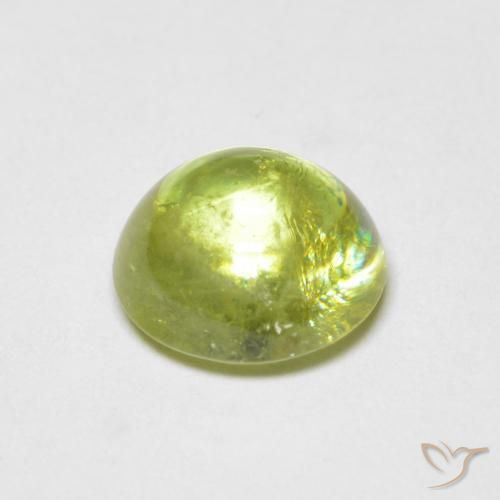 esfena Verde Oliva natural de 1.58 ct, Ovalada, Transparente