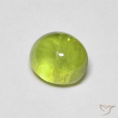 esfena Verde medio natural de 1.09 ct, Ovalada, Transparente