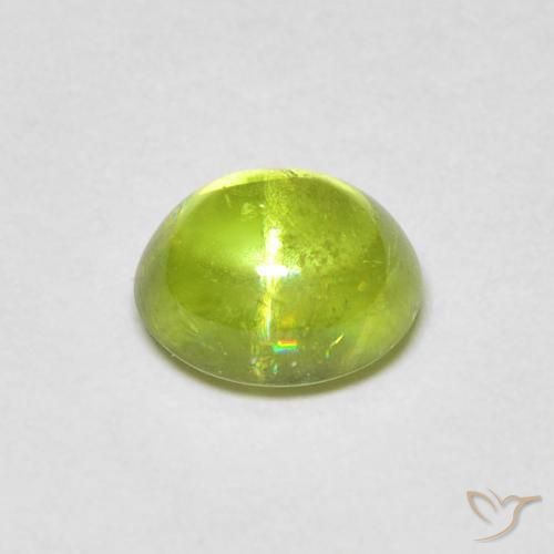 esfena Verde medio natural de 1.09 ct, Ovalada, Transparente