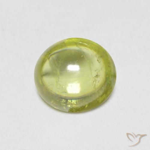 0.97ct Natural Verde amarillento esfena, Ovalada, Transparente