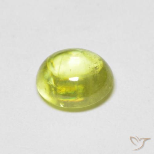 esfena Verde amarillento natural de 0.97 ct, Ovalada, Transparente