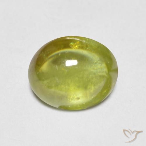 1.37ct Natural Verde terroso cálido esfena, Ovalada, Transparente