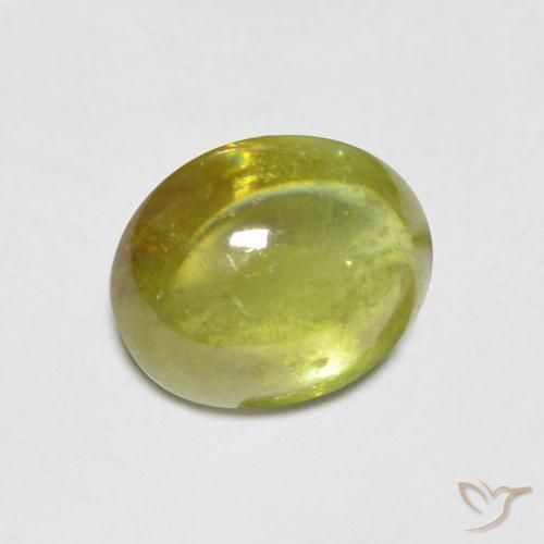 esfena Verde terroso cálido natural de 1.37 ct, Ovalada, Transparente