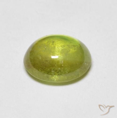 esfena Verde terroso cálido natural de 1.37 ct, Ovalada, Transparente
