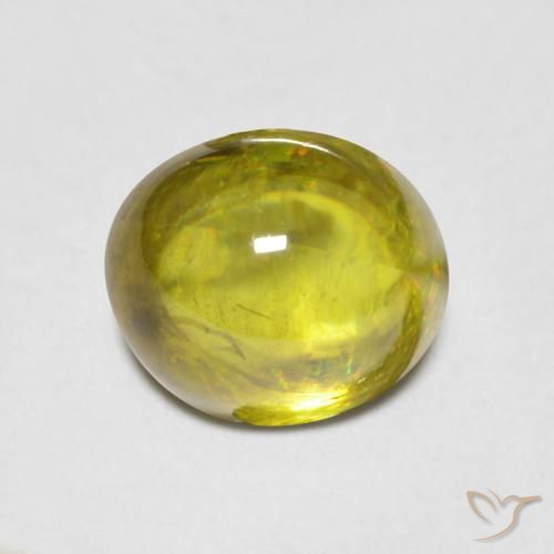 1.78ct Natural Verde medio esfena, Ovalada, Transparente