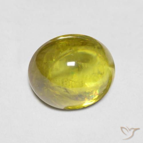 esfena Verde medio natural de 1.78 ct, Ovalada, Transparente