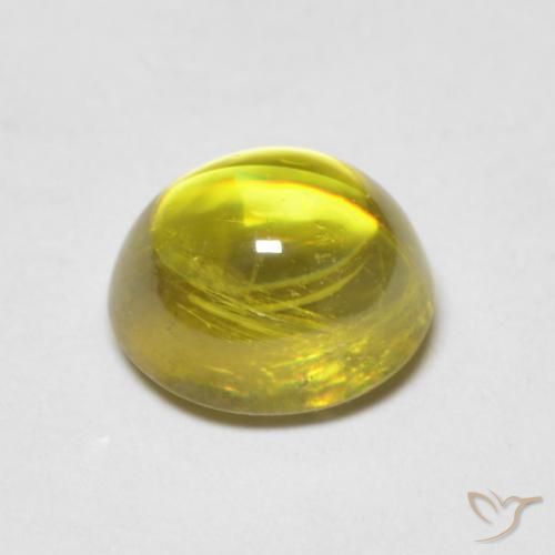esfena Verde medio natural de 1.78 ct, Ovalada, Transparente