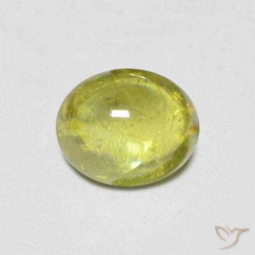 0.98ct Natural Verde terroso cálido esfena, Ovalada, Transparente