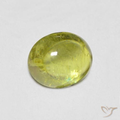 esfena Verde terroso cálido natural de 0.98 ct, Ovalada, Transparente