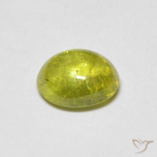 esfena Verde terroso cálido natural de 0.98 ct, Ovalada, Transparente