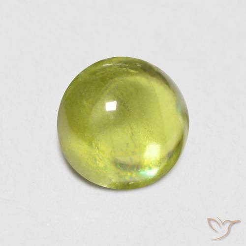 esfena Verde bosque cálido natural de 0.85 ct, Redondo, Transparente