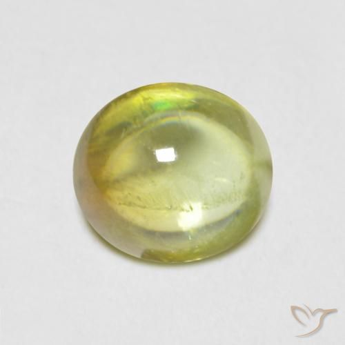 0.88ct Natural Verde terroso cálido esfena, Ovalada, Transparente