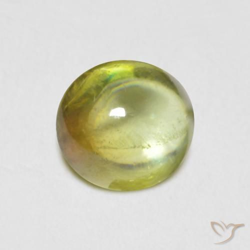 esfena Verde terroso cálido natural de 0.88 ct, Ovalada, Transparente