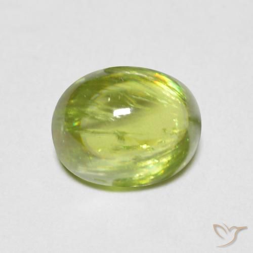 esfena Verde medio natural de 1.27 ct, Ovalada, Transparente