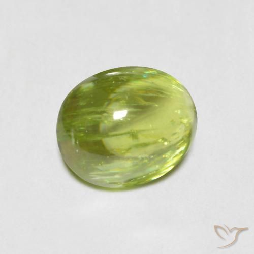 esfena Verde medio natural de 1.27 ct, Ovalada, Transparente