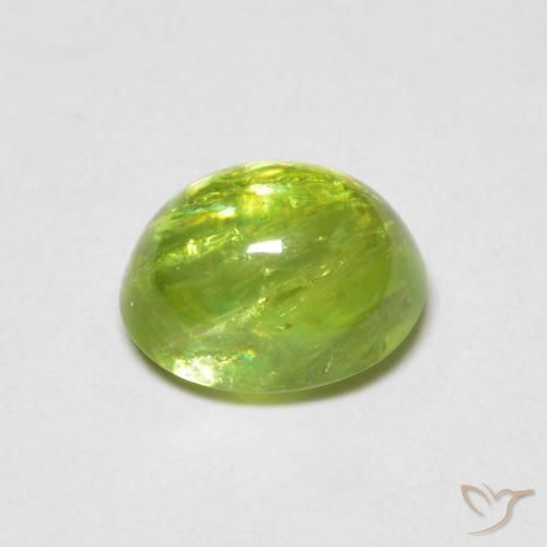 esfena Verde medio natural de 1.27 ct, Ovalada, Transparente