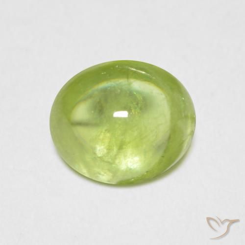 1.33ct Natural Verde amarillento esfena, Ovalada, Transparente