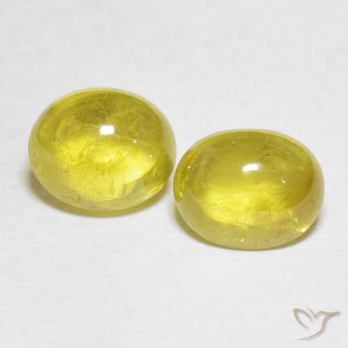 4.25ctw Natural Amarillo medio esfena, Ovalada, Transparente