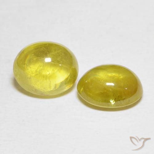 Gemas de esfena Amarillo medio natural de 4.25 ct, Ovalada, Transparente